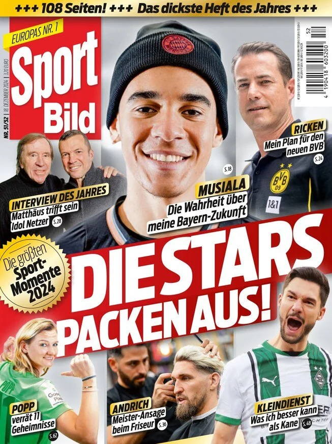 anteprima della prima pagina di sport-bild del 18/12/2024