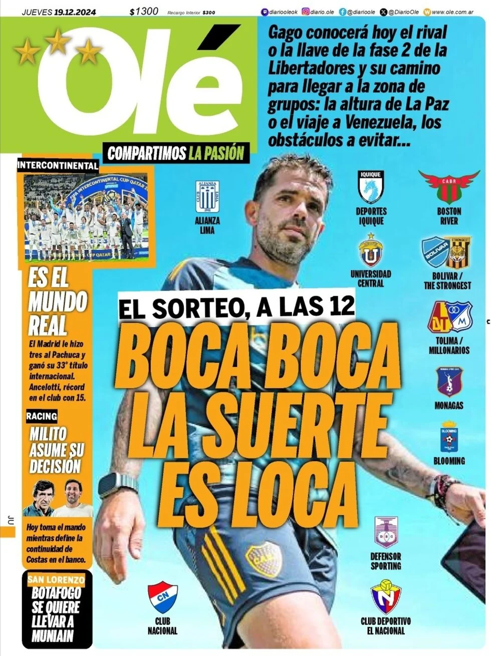 anteprima della prima pagina di ol del 19/12/2024