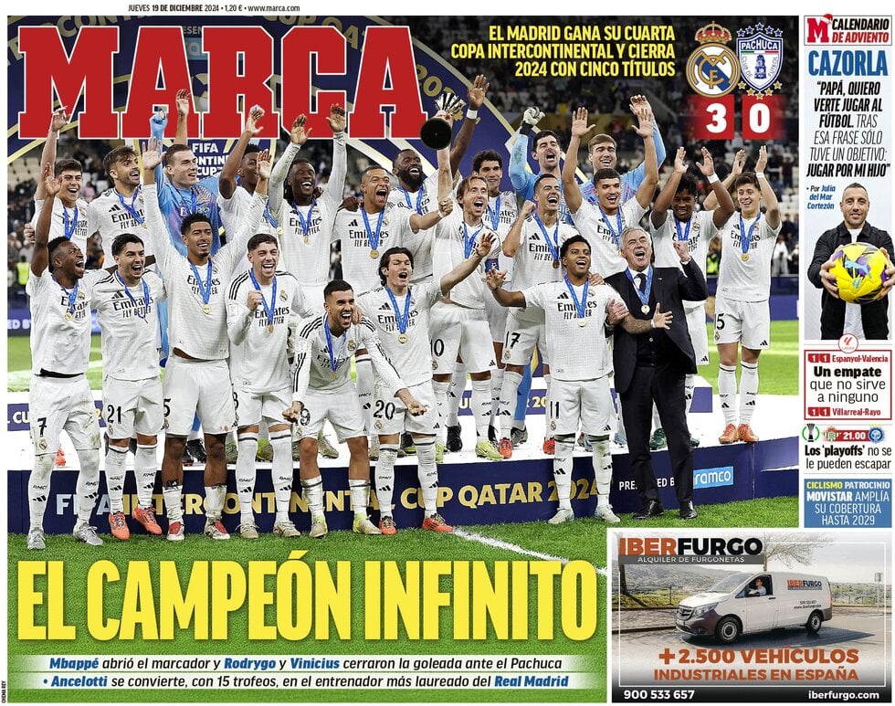 anteprima della prima pagina di marca del 19/12/2024