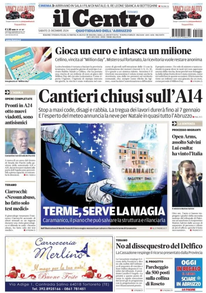 anteprima della prima pagina di il-centro-teramo del 21/12/2024