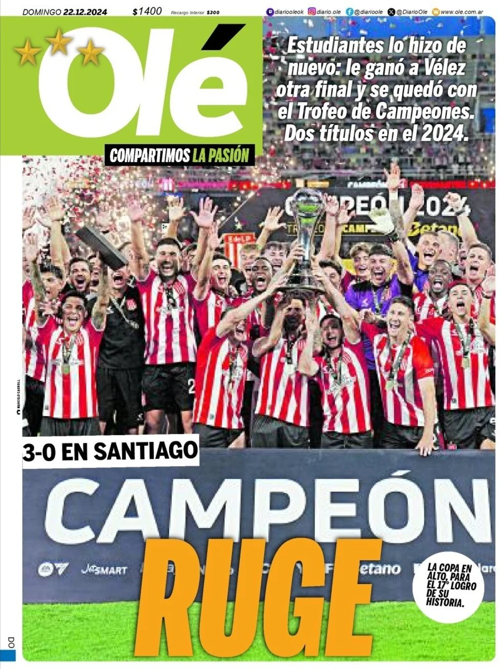 anteprima della prima pagina di ol del 22/12/2024
