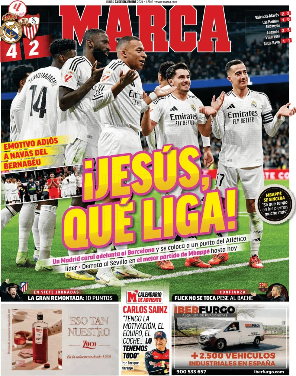 anteprima della prima pagina di marca del 23/12/2024