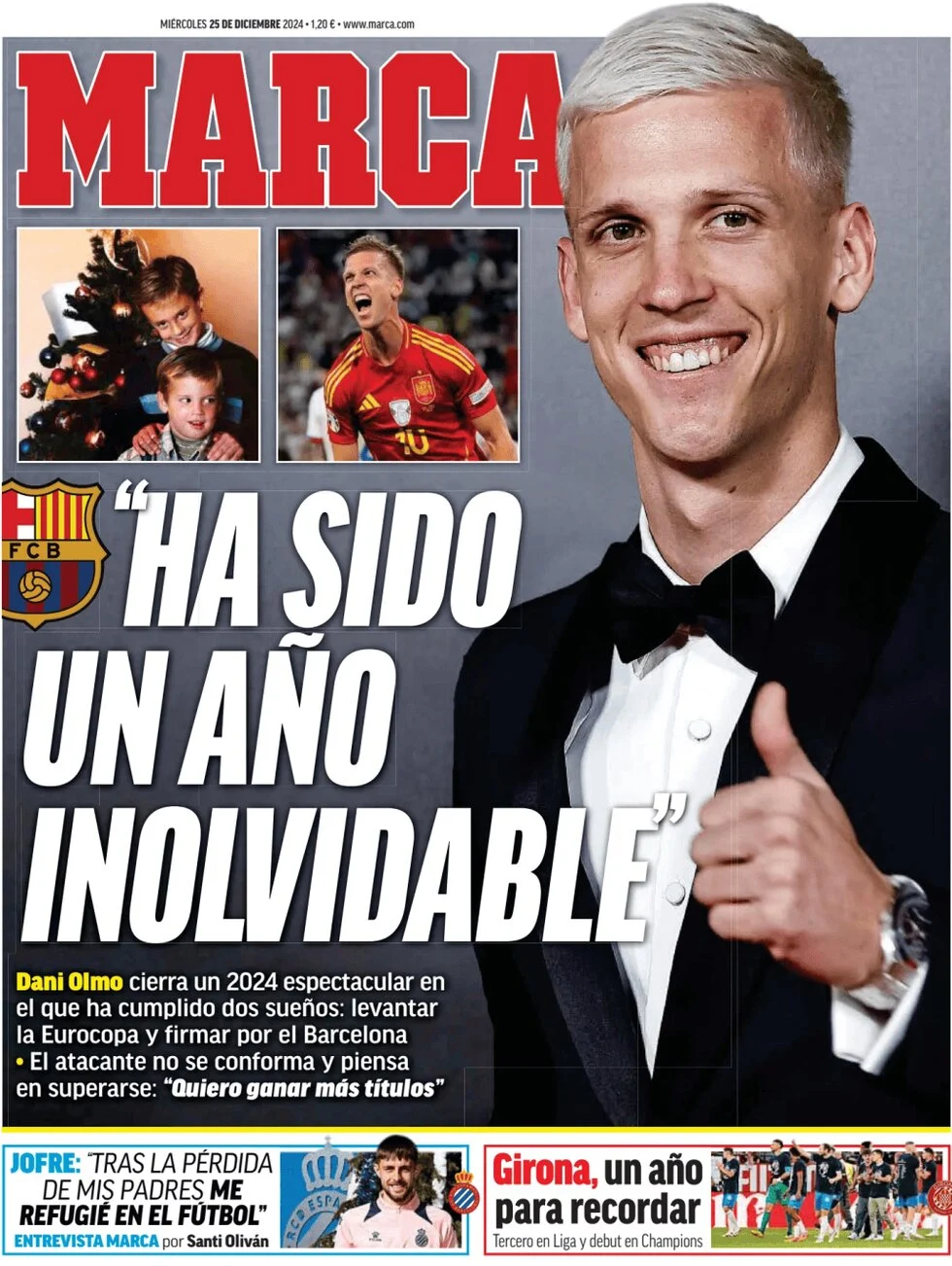 anteprima della prima pagina di marca del 25/12/2024
