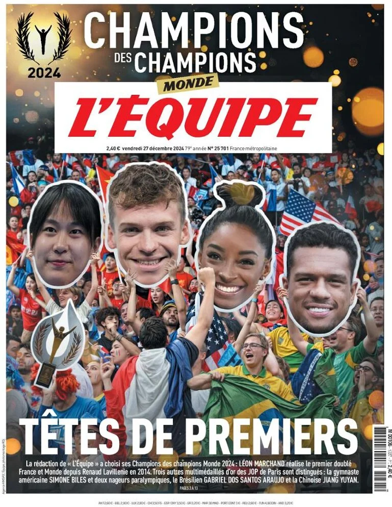 anteprima della prima pagina di lequipe del 27/12/2024