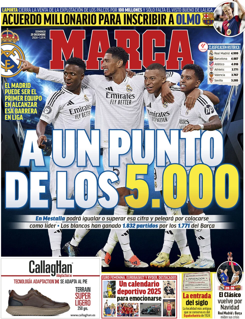 anteprima della prima pagina di marca del 28/12/2024