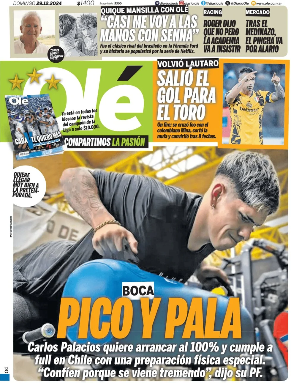 anteprima della prima pagina di ol del 29/12/2024