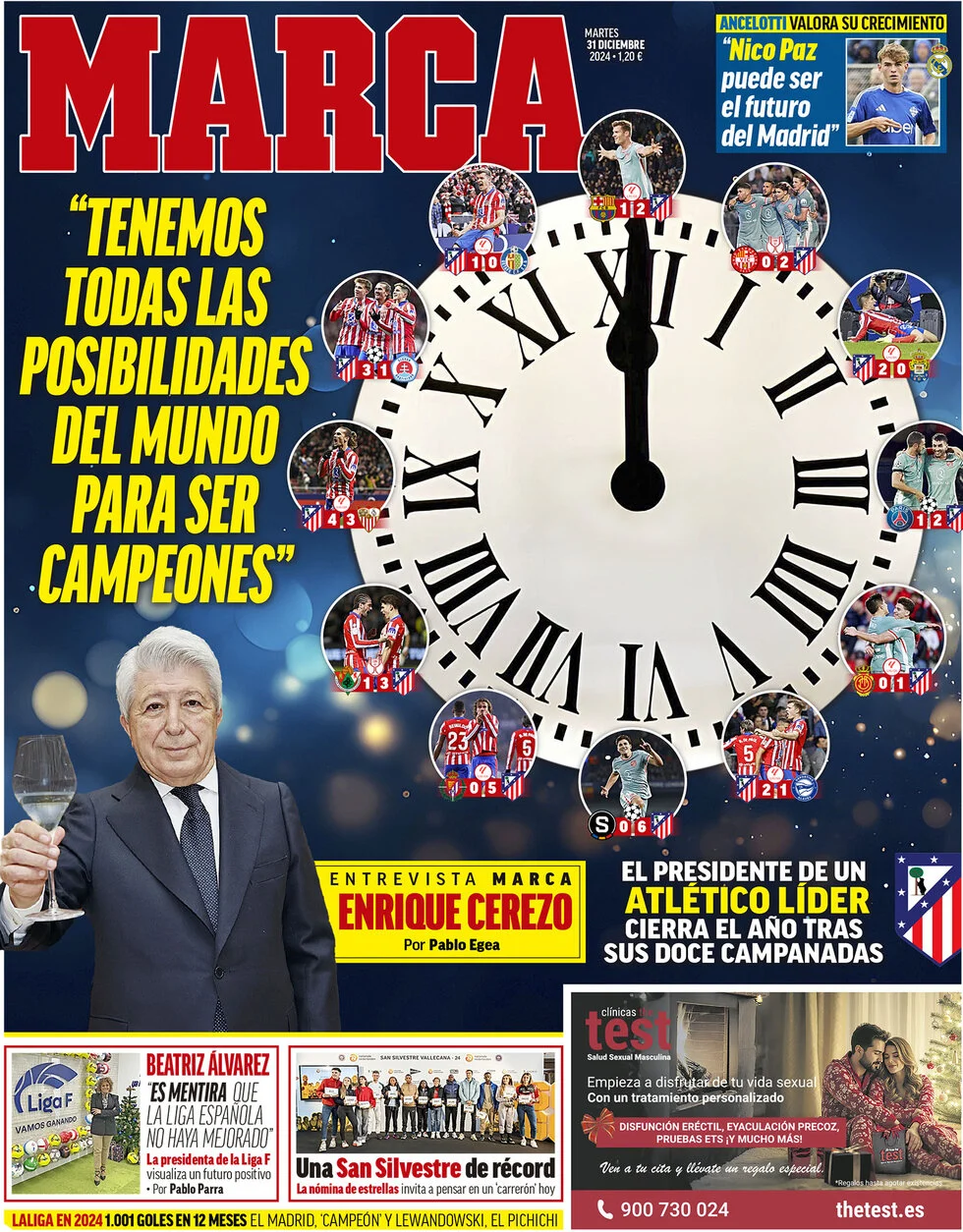 anteprima della prima pagina di marca del 30/12/2024