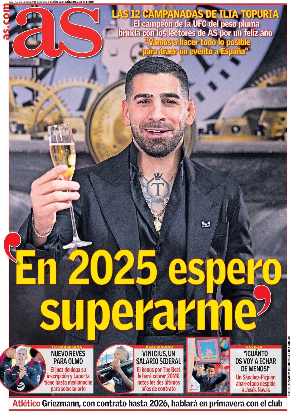 anteprima della prima pagina di as-madrid del 31/12/2024