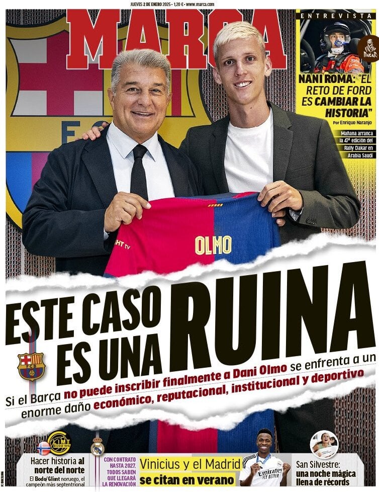 anteprima della prima pagina di marca del 01/01/2025