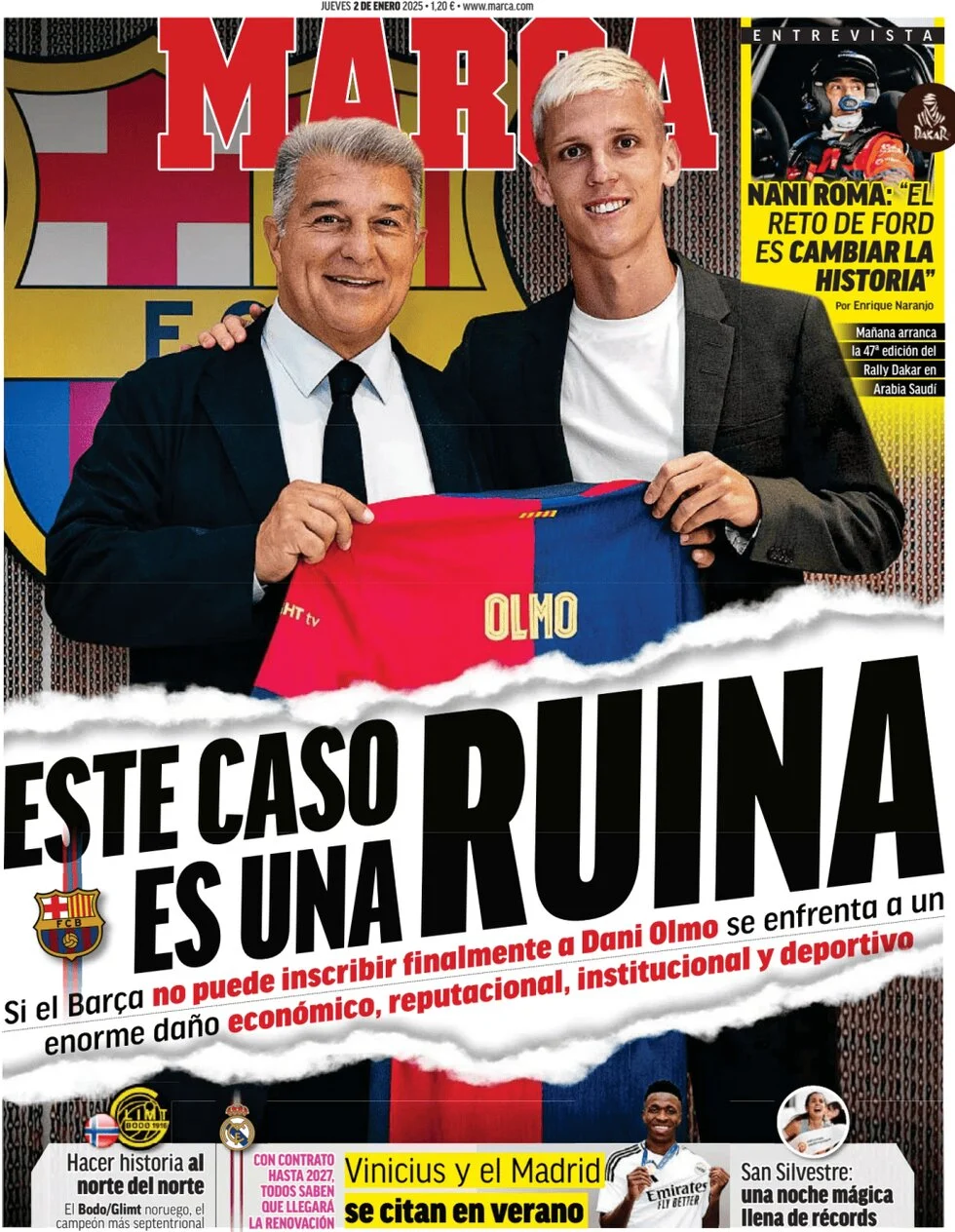 anteprima della prima pagina di marca del 02/01/2025