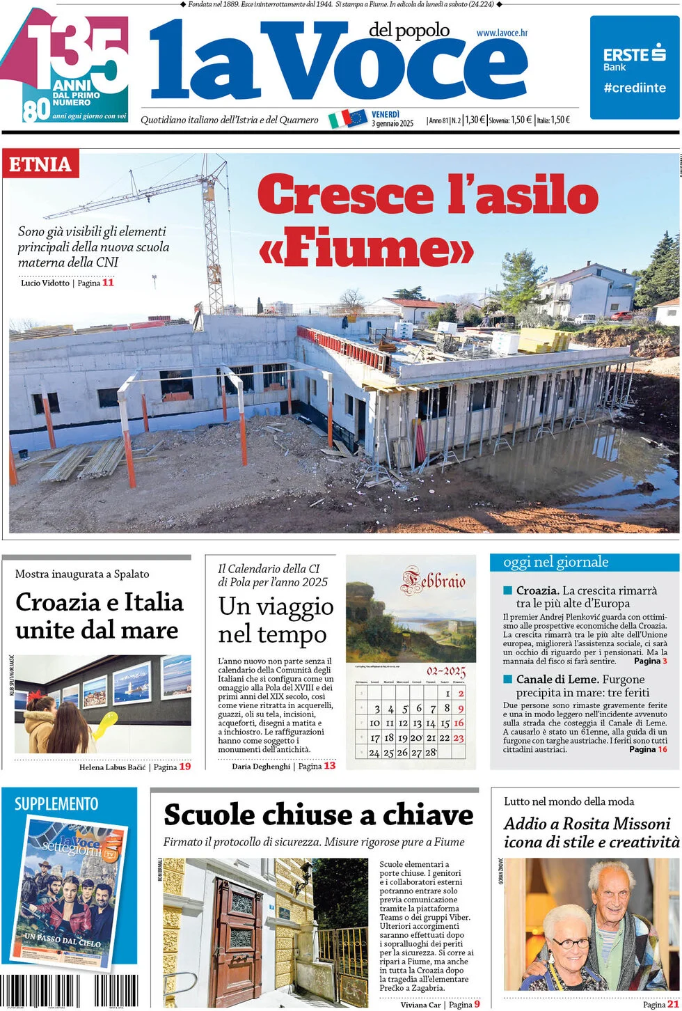 anteprima della prima pagina di la-voce-del-popolo del 03/01/2025