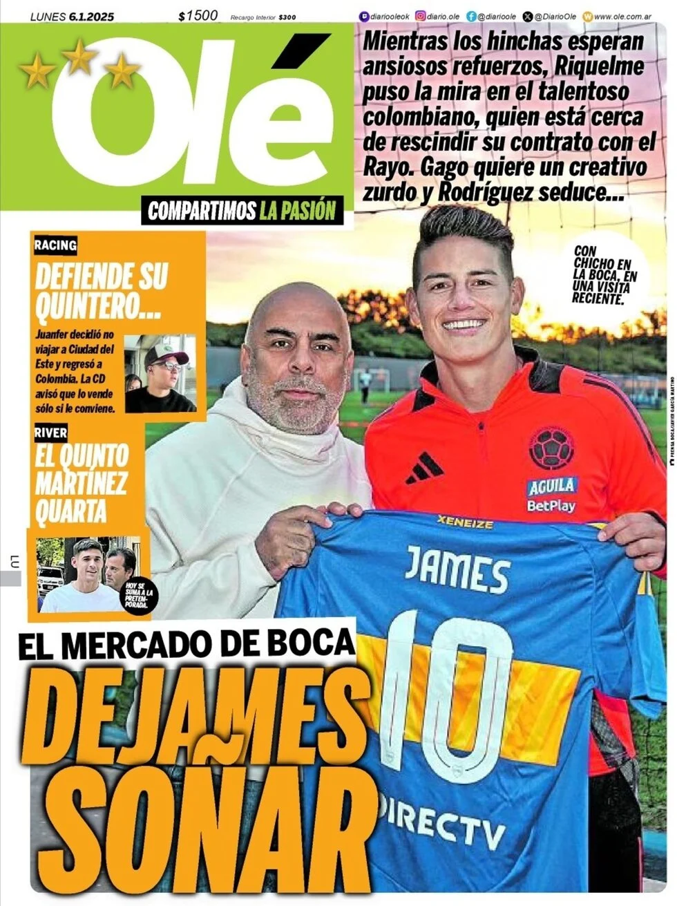 anteprima della prima pagina di ol del 06/01/2025