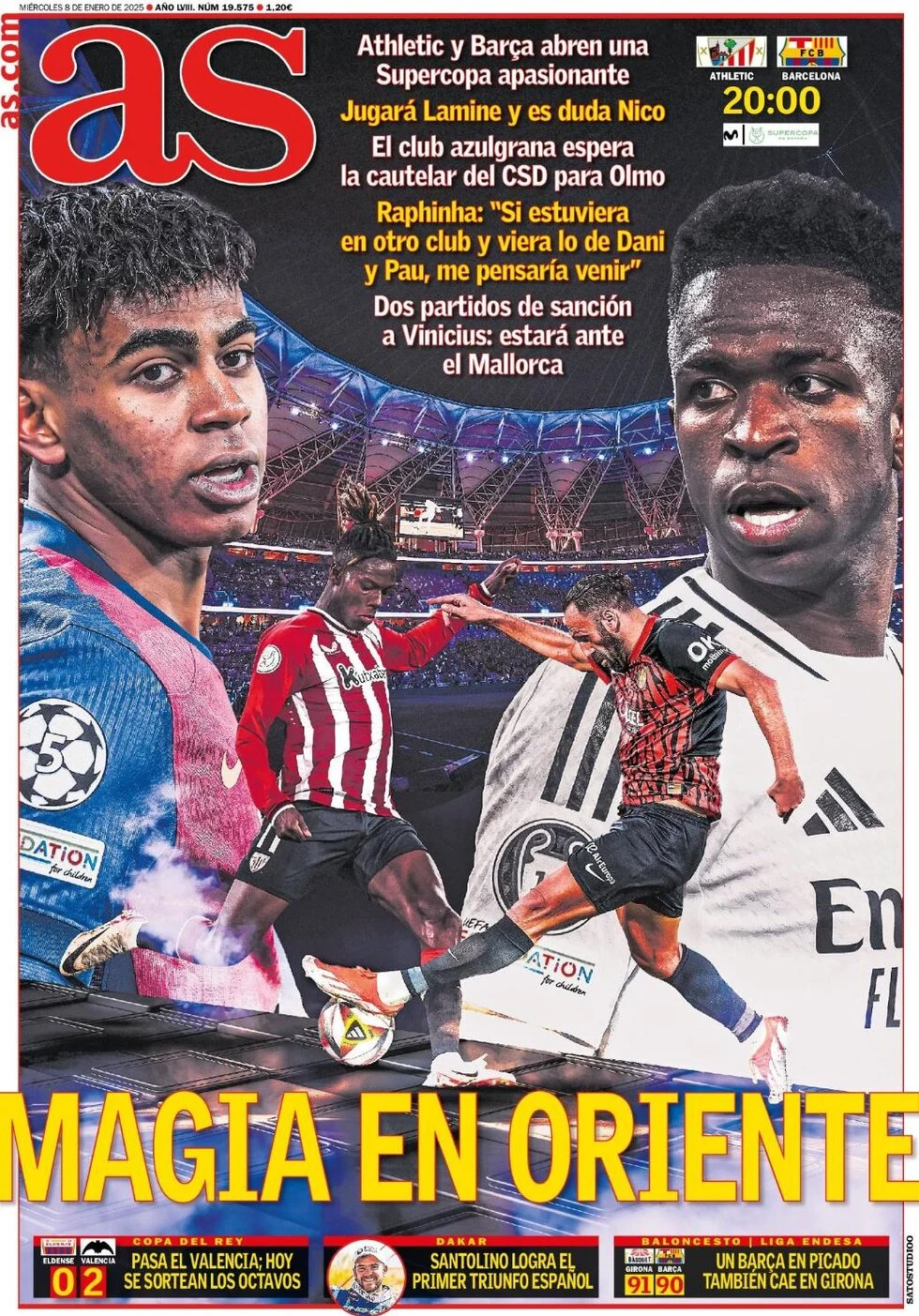 anteprima della prima pagina di as-madrid del 08/01/2025