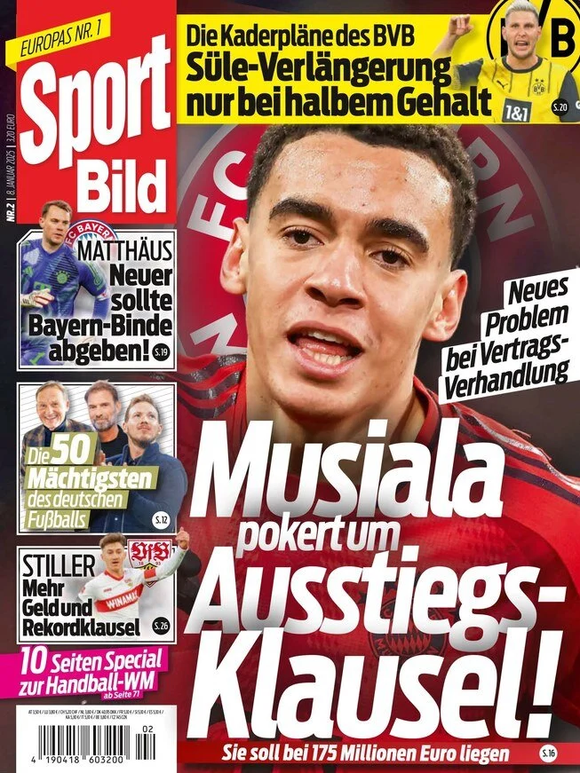 anteprima della prima pagina di sport-bild del 09/01/2025