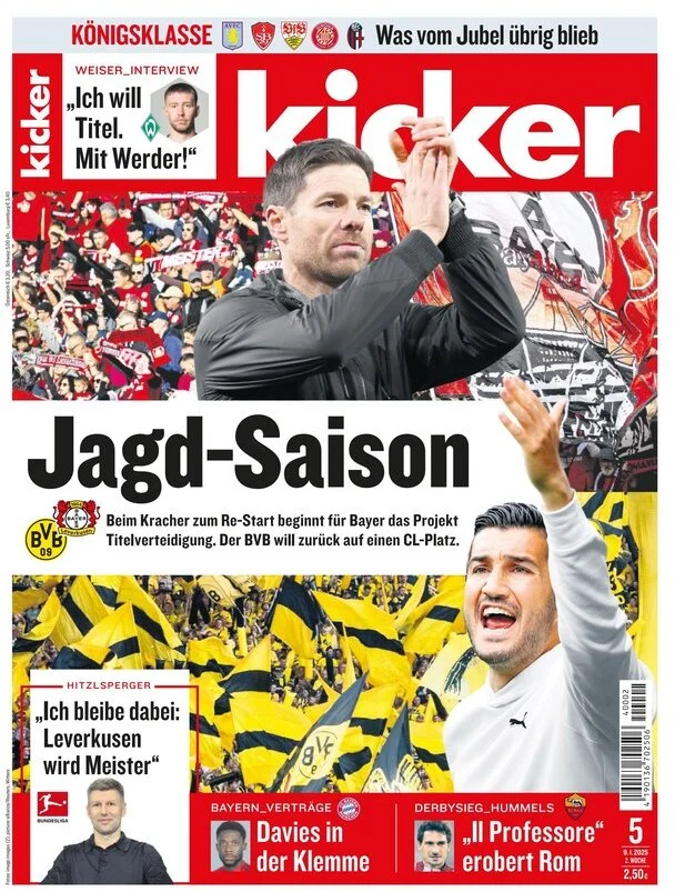 anteprima della prima pagina di kicker del 09/01/2025