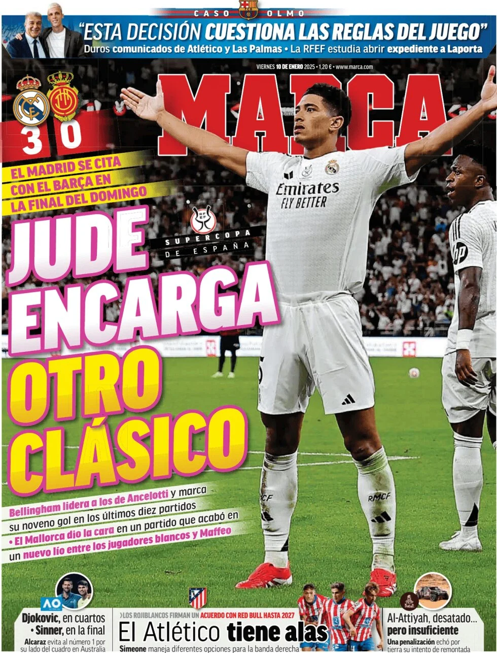 anteprima della prima pagina di marca del 10/01/2025
