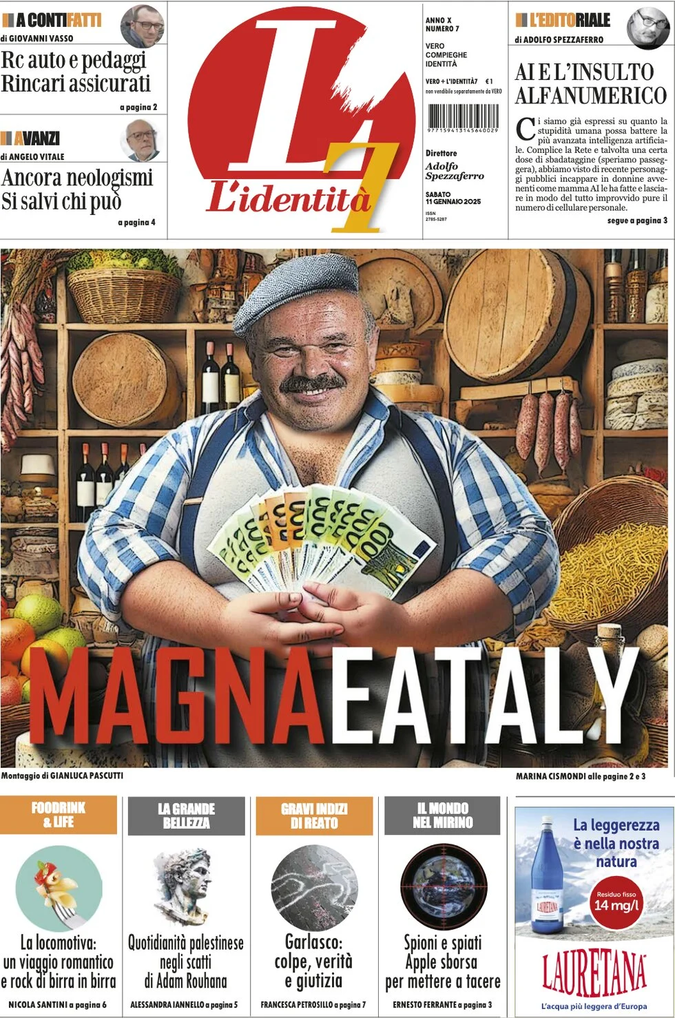 anteprima della prima pagina di lidentit del 11/01/2025