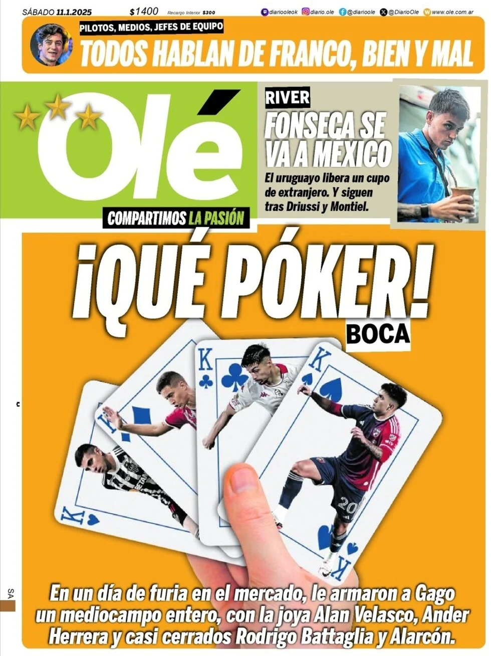 anteprima della prima pagina di ol del 11/01/2025