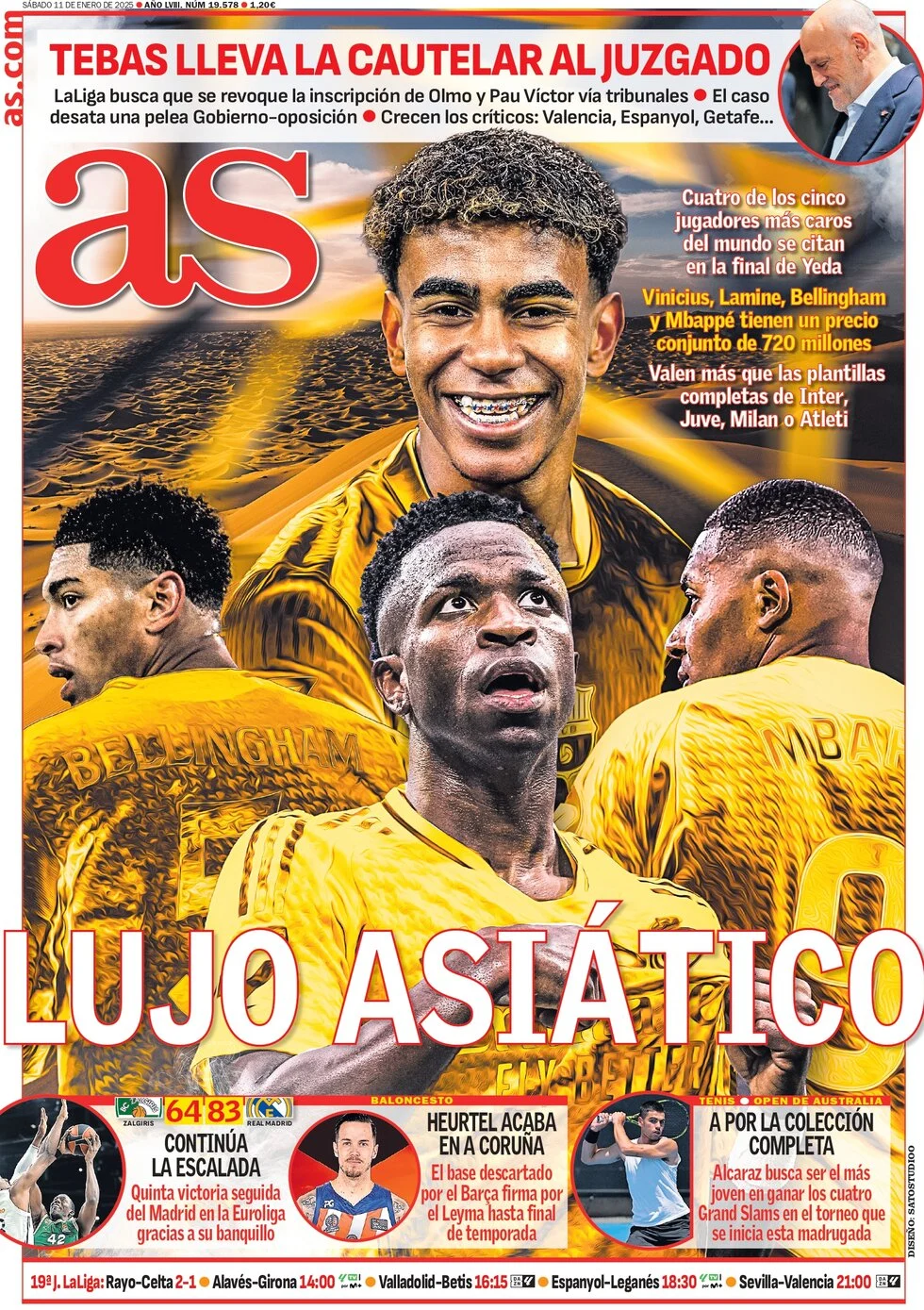anteprima della prima pagina di as-madrid del 11/01/2025