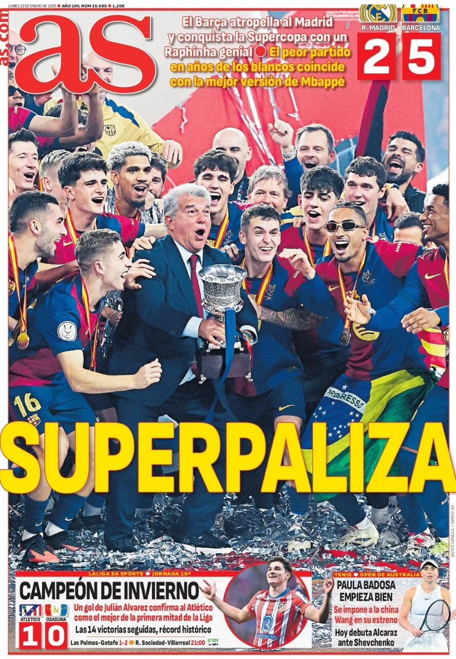 anteprima della prima pagina di as-madrid del 13/01/2025