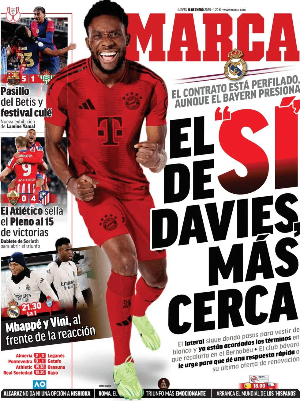 anteprima della prima pagina di marca del 16/01/2025