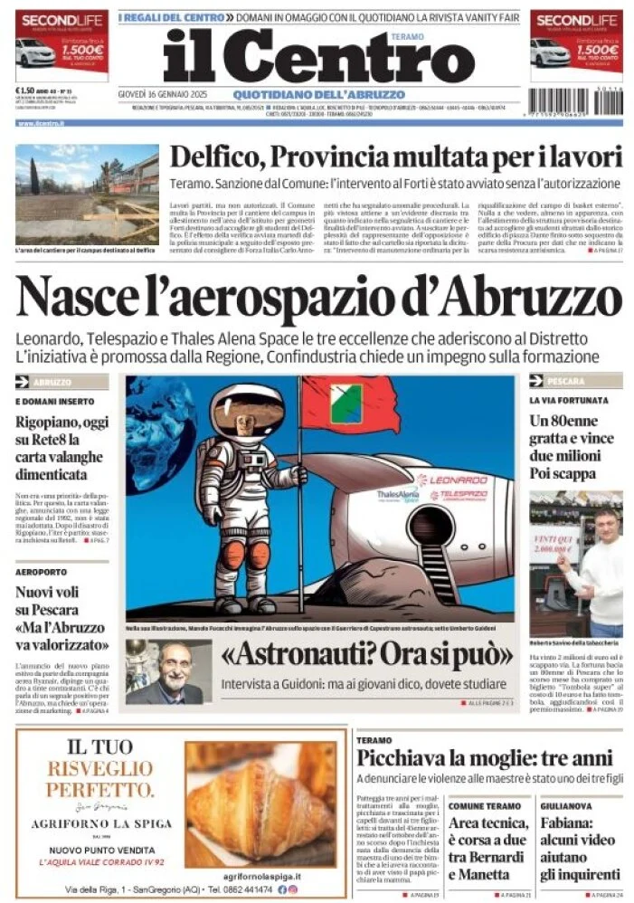 anteprima della prima pagina di il-centro-teramo del 16/01/2025