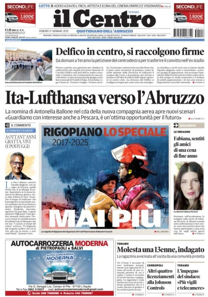 anteprima della prima pagina di il-centro-teramo del 17/01/2025