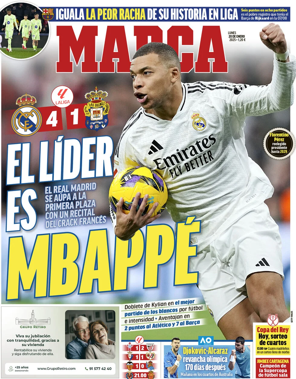 anteprima della prima pagina di marca del 20/01/2025
