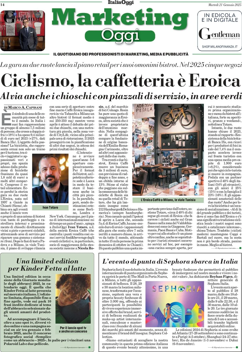 anteprima della prima pagina di marketing-oggi del 21/01/2025