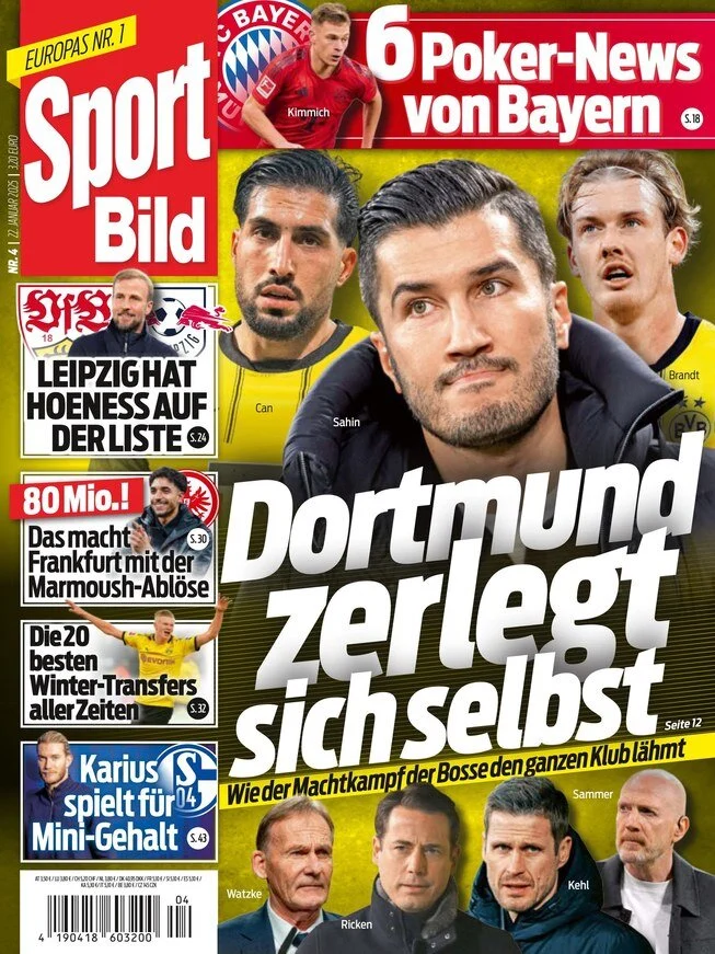 anteprima della prima pagina di sport-bild del 22/01/2025