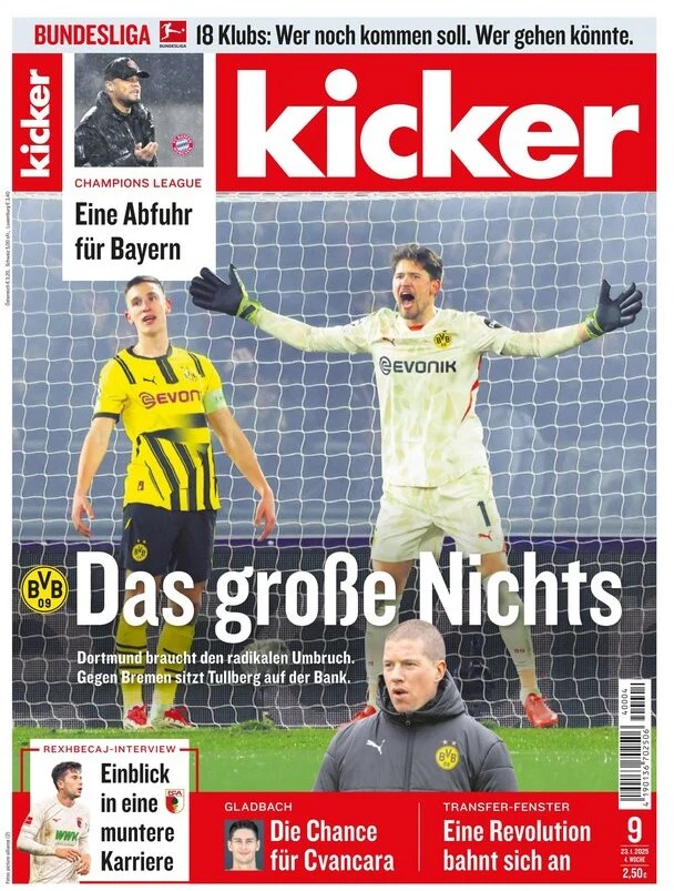 anteprima della prima pagina di kicker del 23/01/2025