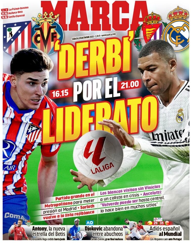 anteprima della prima pagina di marca del 24/01/2025