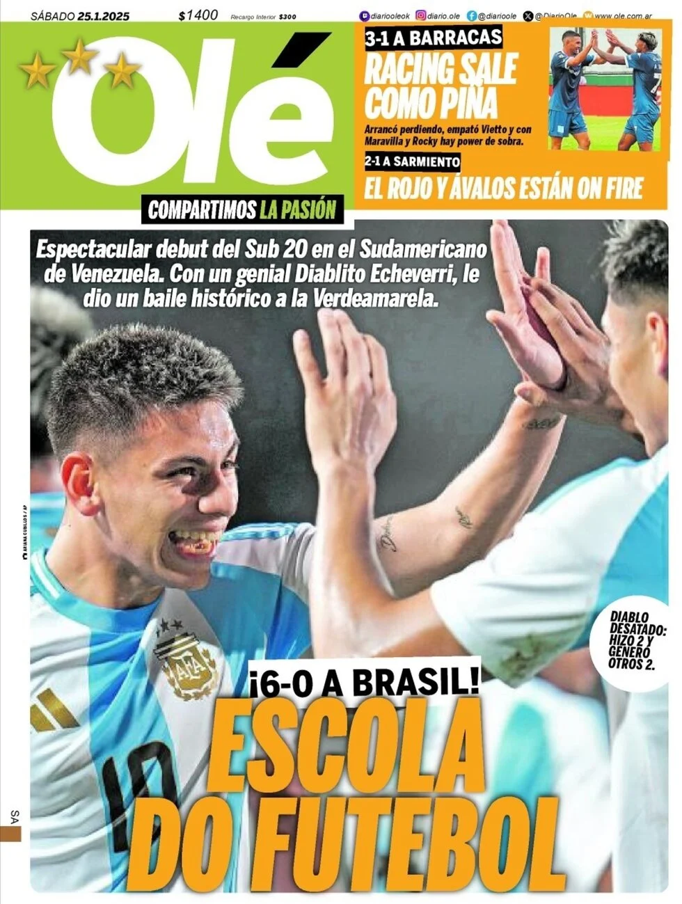 anteprima della prima pagina di ol del 25/01/2025