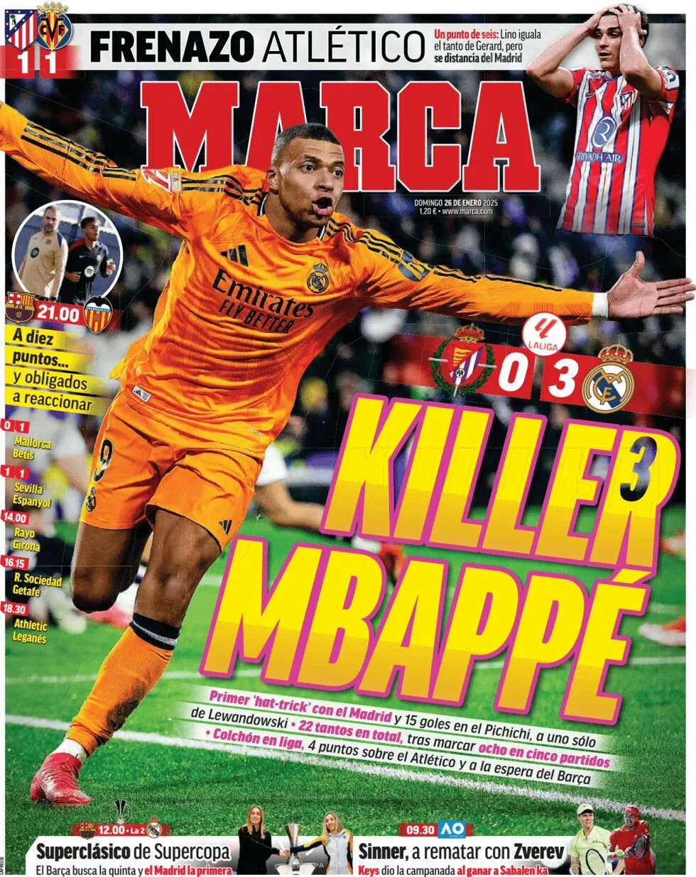 anteprima della prima pagina di marca del 26/01/2025