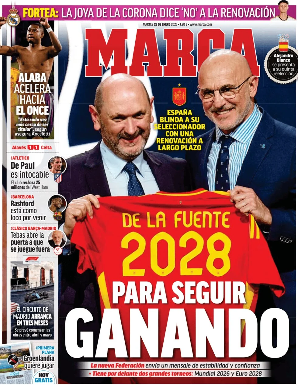 anteprima della prima pagina di marca del 28/01/2025