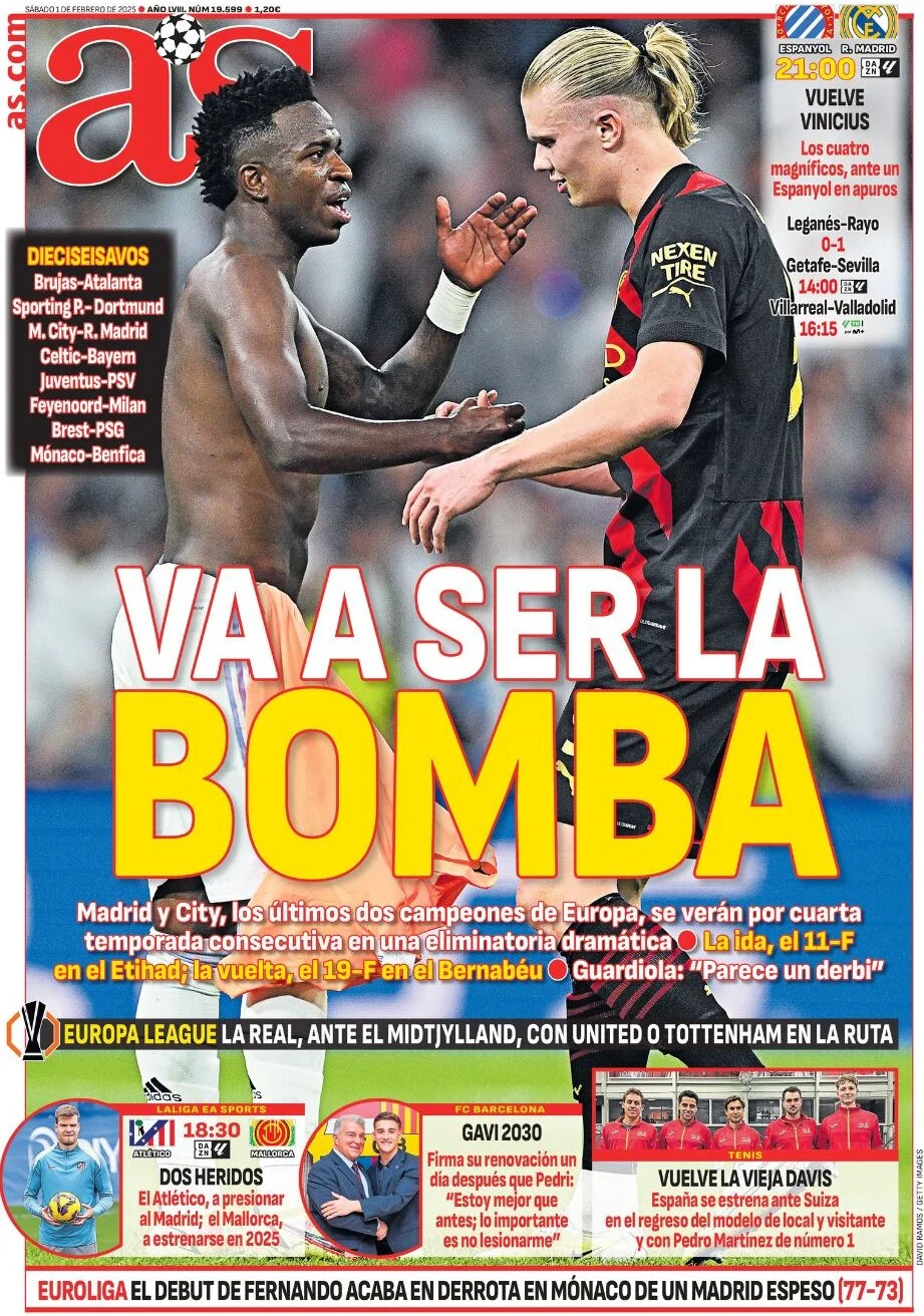 anteprima della prima pagina di as-madrid del 01/02/2025