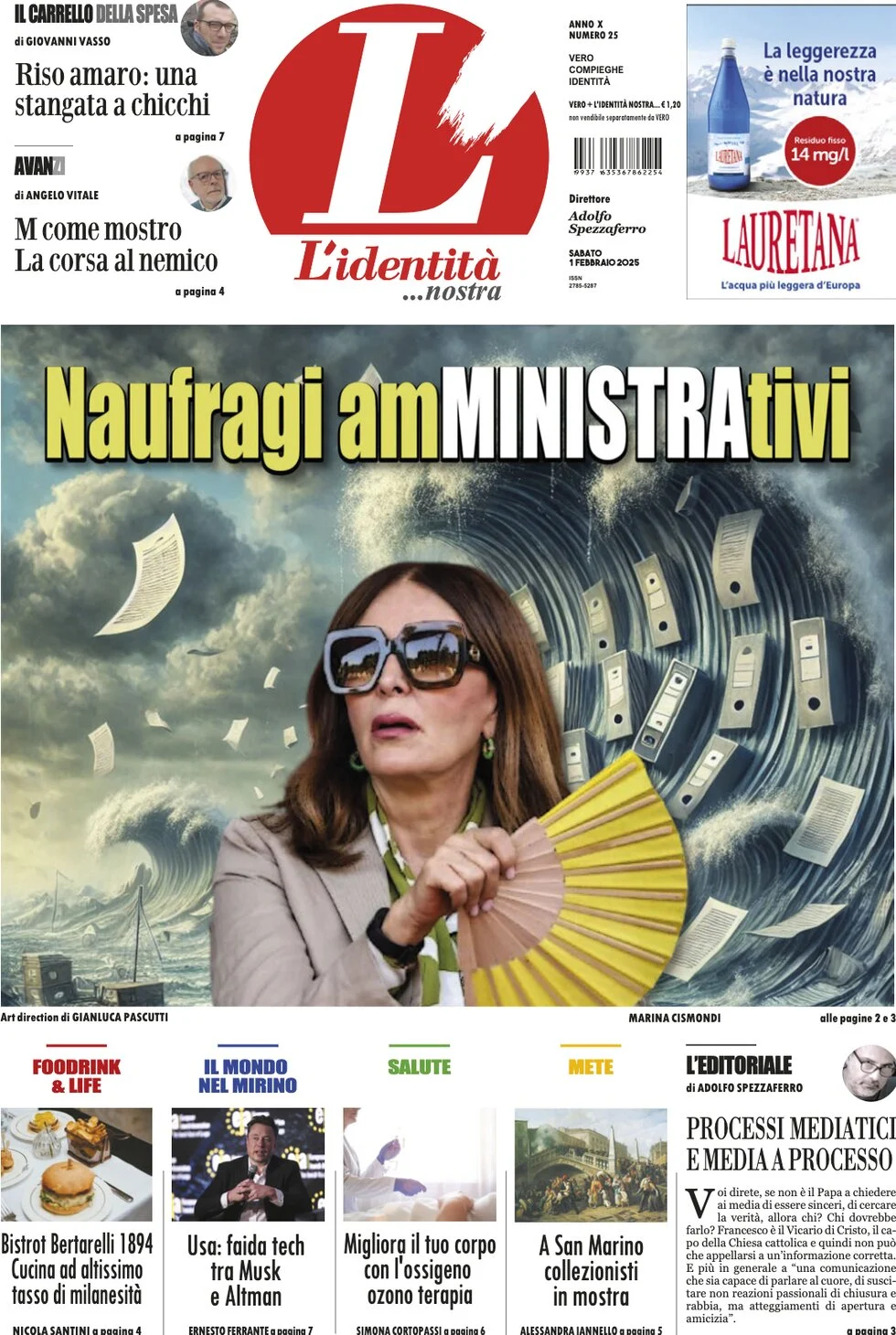 anteprima della prima pagina di lidentit del 01/02/2025