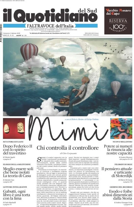 anteprima della prima pagina di il-quotidiano-del-sud-laltravoce del 02/02/2025