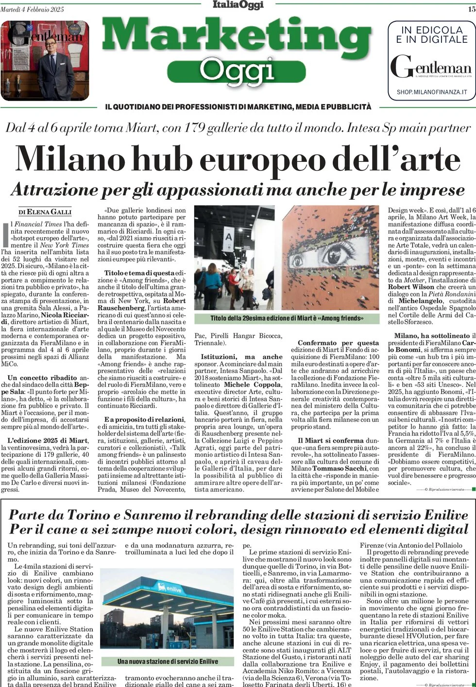 anteprima della prima pagina di marketing-oggi del 04/02/2025