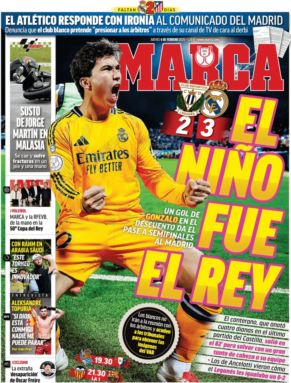 anteprima della prima pagina di marca del 06/02/2025