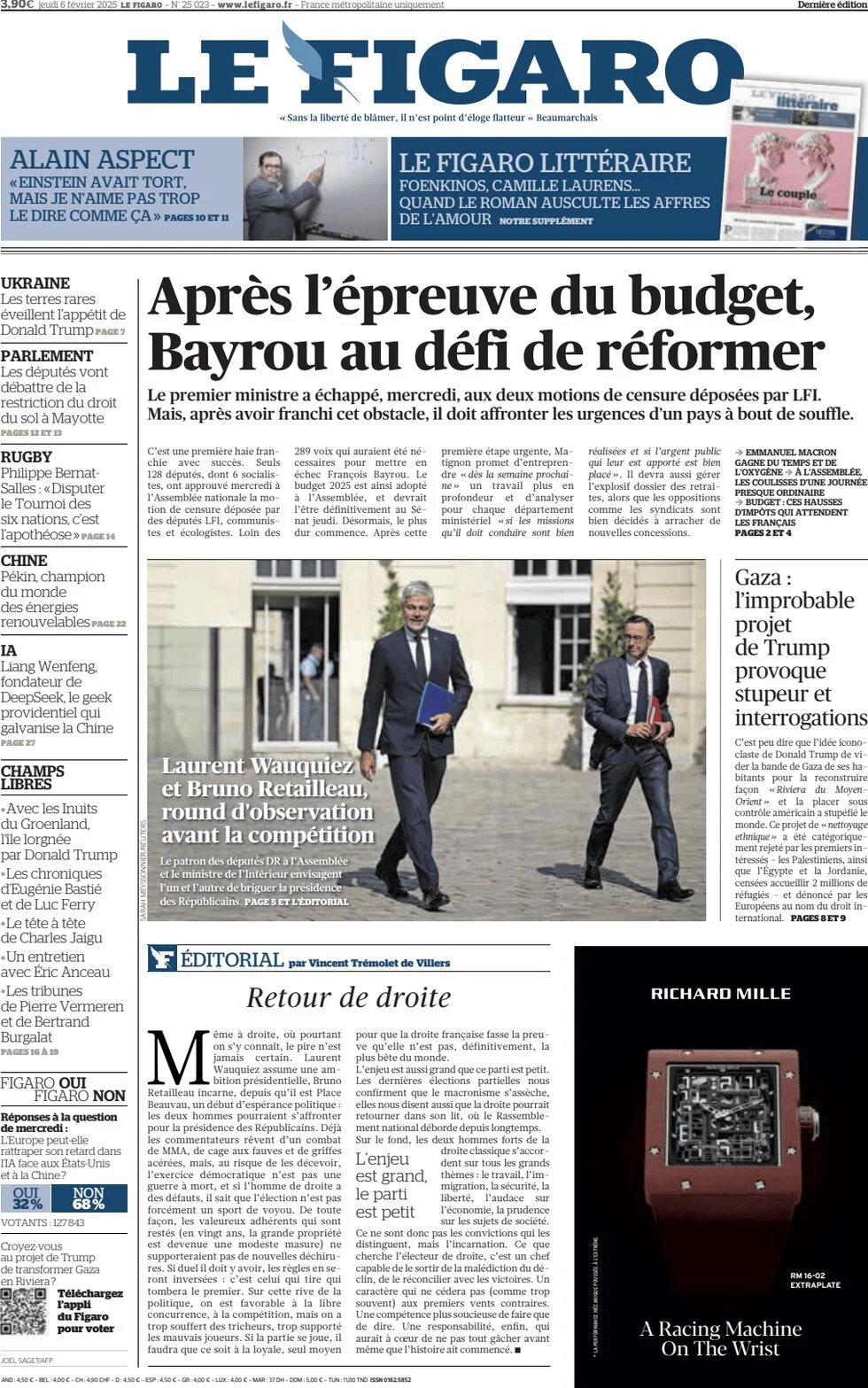 anteprima della prima pagina di le-figaro del 06/02/2025