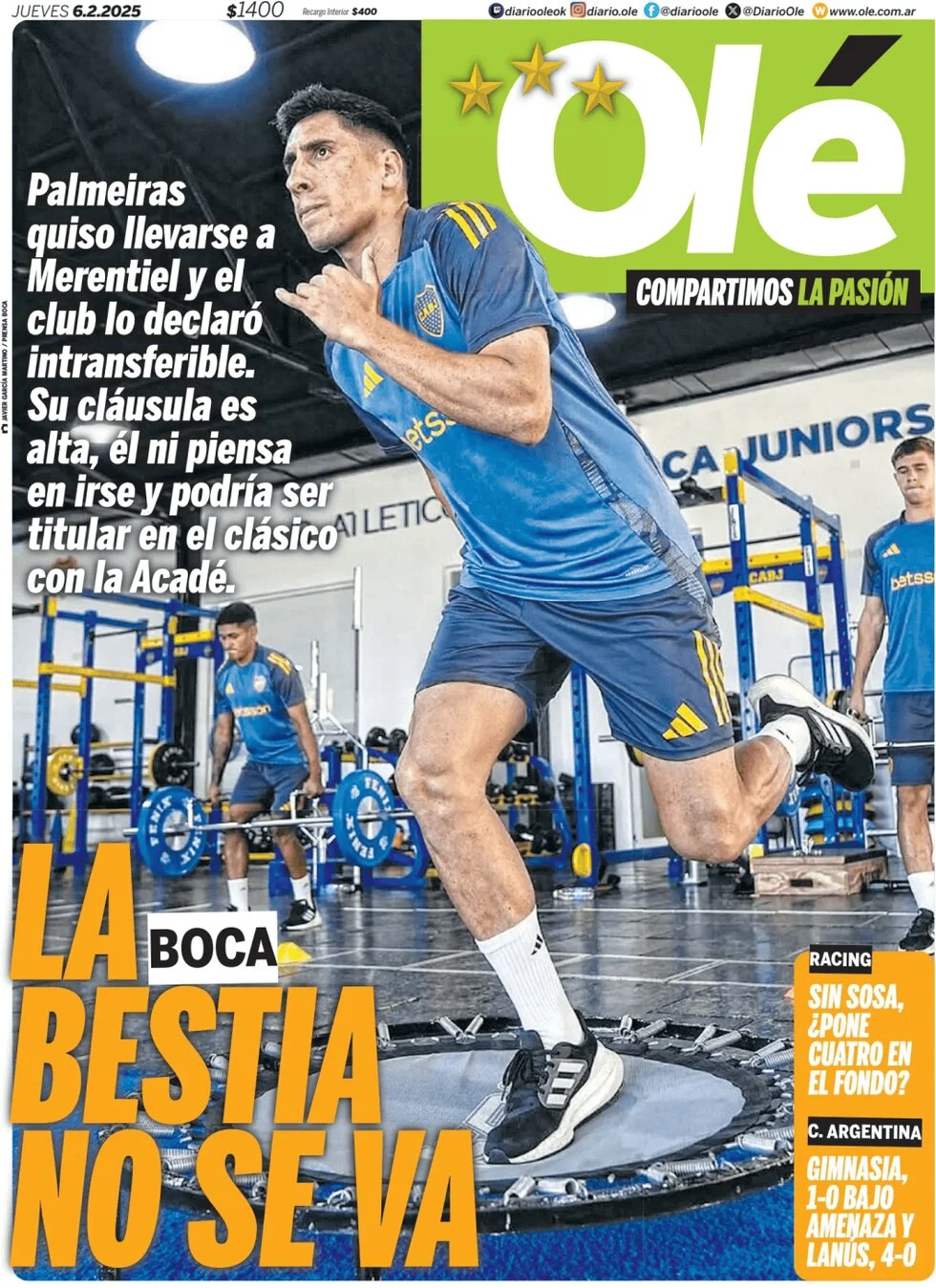 anteprima della prima pagina di ol del 06/02/2025