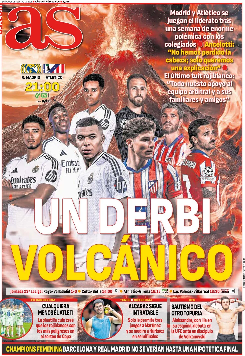 anteprima della prima pagina di as-madrid del 08/02/2025