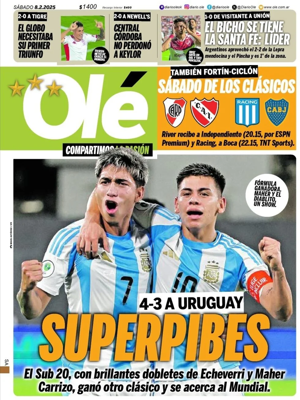 anteprima della prima pagina di ol del 08/02/2025