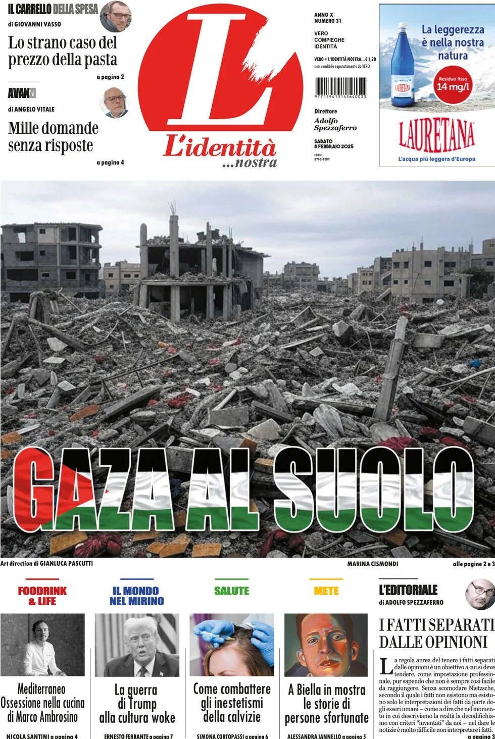 anteprima della prima pagina di lidentit del 08/02/2025