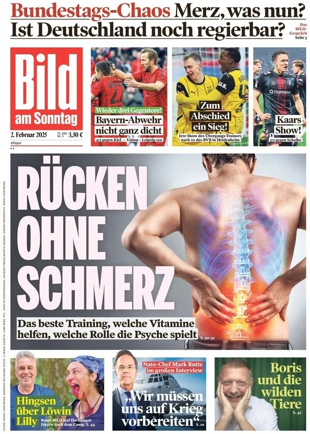 anteprima della prima pagina di bild del 09/02/2025