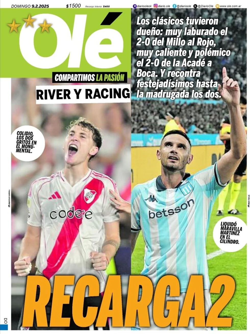 anteprima della prima pagina di ol del 09/02/2025