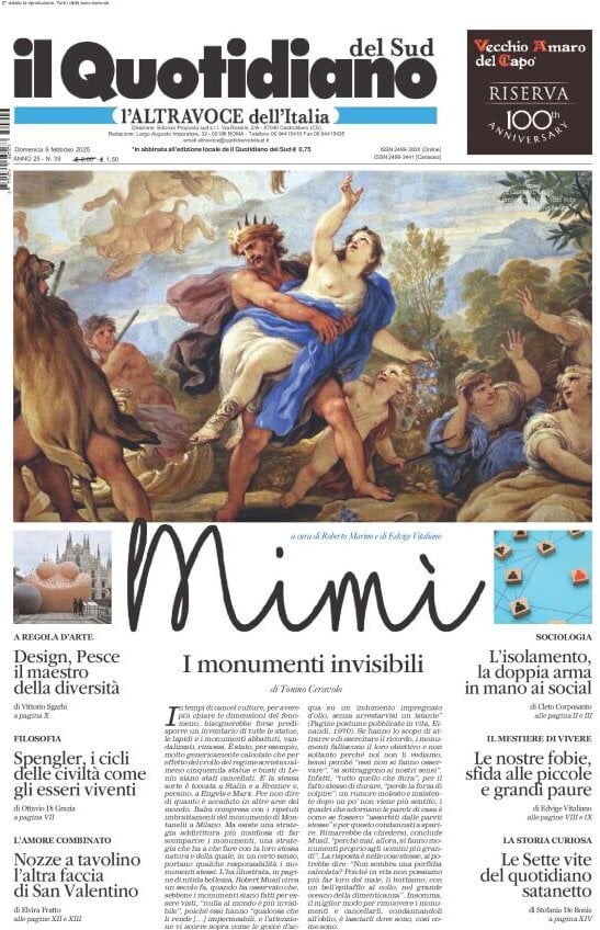anteprima della prima pagina di il-quotidiano-del-sud-laltravoce del 09/02/2025