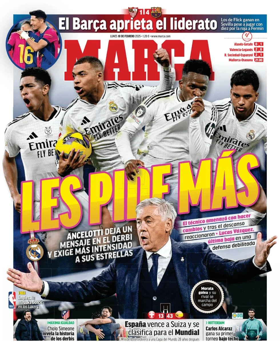 anteprima della prima pagina di marca del 10/02/2025