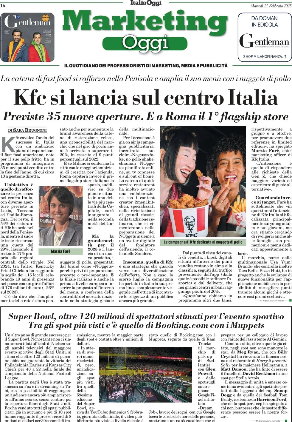 anteprima della prima pagina di marketing-oggi del 11/02/2025